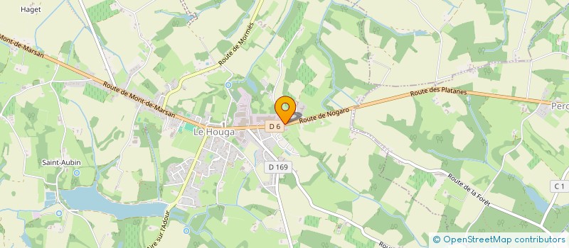 localisation de l'entreprise GARAGE DESCOTTE AUTOS  LE HOUGA