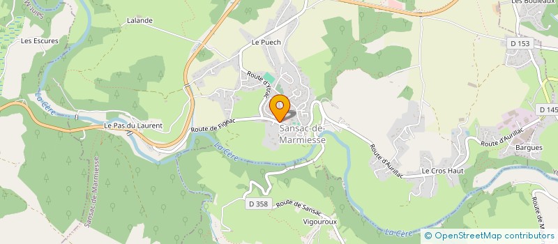 localisation de l'entreprise GARAGE DESFARGUES à SANSAC-DE-MARMIESSE