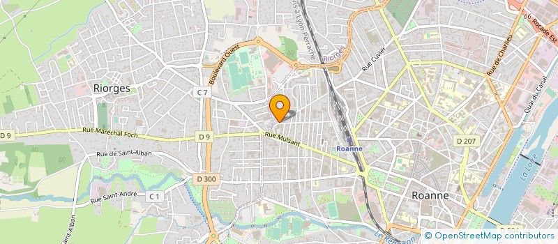 localisation de l'entreprise GARAGE DOURDEIN à ROANNE