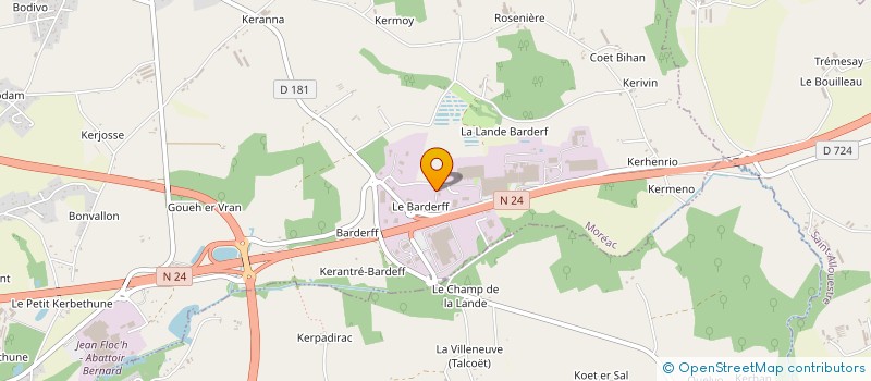 localisation de l'entreprise GARAGE DU BARDERFF à MOREAC