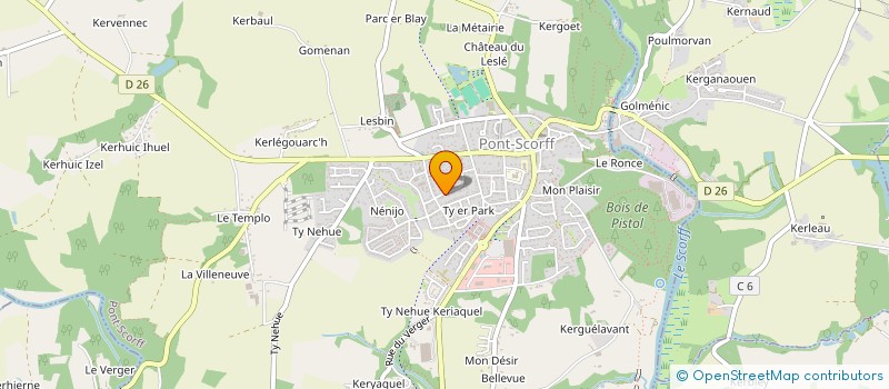 localisation de l'entreprise GARAGE DU BAS PONT SCORFF  CLEGUER