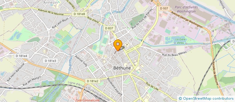 localisation de l'entreprise GARAGE DU BEFFROI à BETHUNE