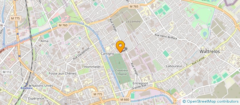 localisation de l'entreprise GARAGE DU CARTIGNY  ROUBAIX