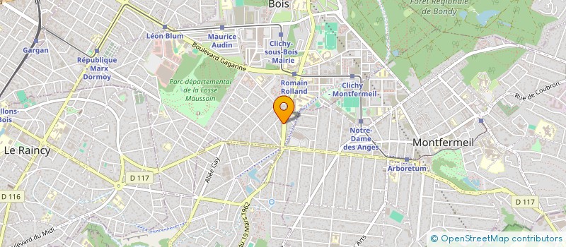 localisation de l'entreprise GARAGE DU CHENE POINTU à CLICHY-SOUS-BOIS