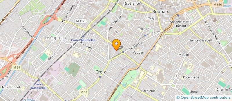 localisation de l'entreprise GARAGE DUMORTIER à ROUBAIX