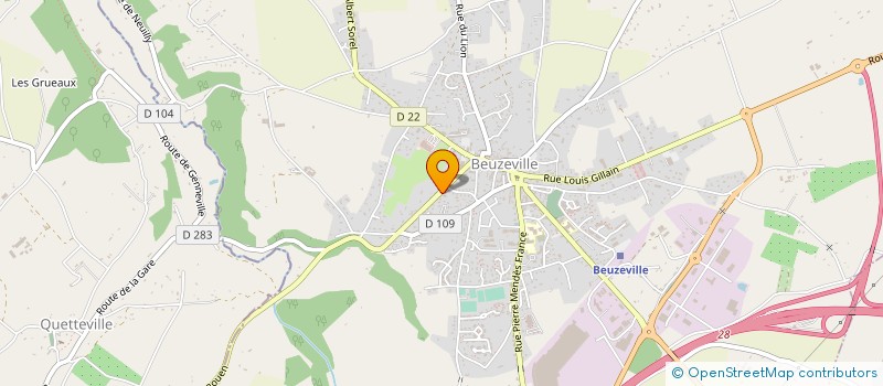 localisation de l'entreprise GARAGE DUPARD  BEUZEVILLE