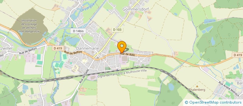 localisation de l'entreprise GARAGE ET TRANSPORTS INGOLD à DANNEMARIE