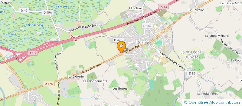 localisation de l'entreprise GARAGE FEUILLET  DOZULE