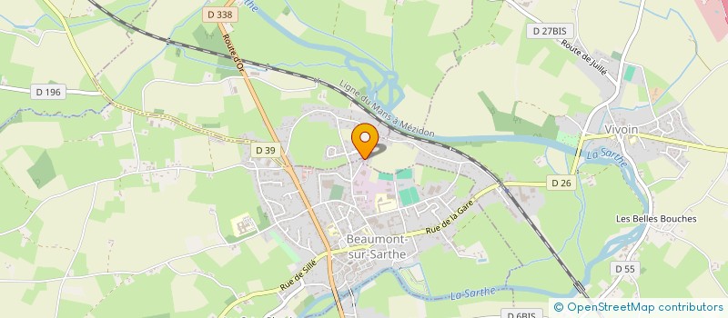 localisation de l'entreprise GARAGE GILBERT JULIEN  BEAUMONT-SUR-SARTHE