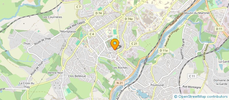 localisation de l'entreprise GARAGE GM AUTOMOBILES à ISLE