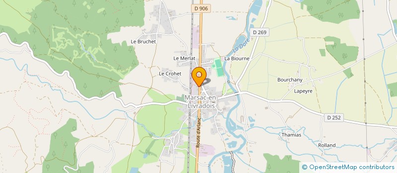 localisation de l'entreprise GARAGE GRENIER à MARSAC-EN-LIVRADOIS