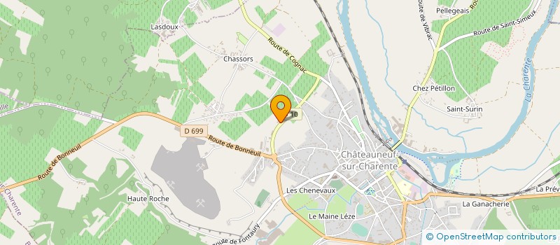 localisation de l'entreprise GARAGE GUIBERT à CHATEAUNEUF-SUR-CHARENTE