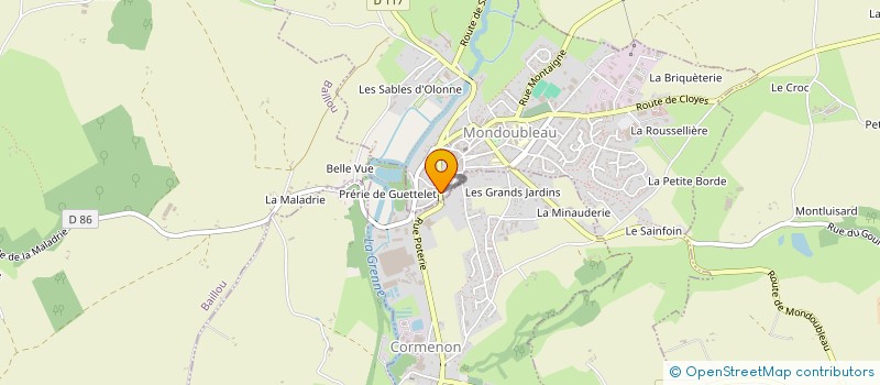 localisation de l'entreprise GARAGE HERISSON à MONDOUBLEAU
