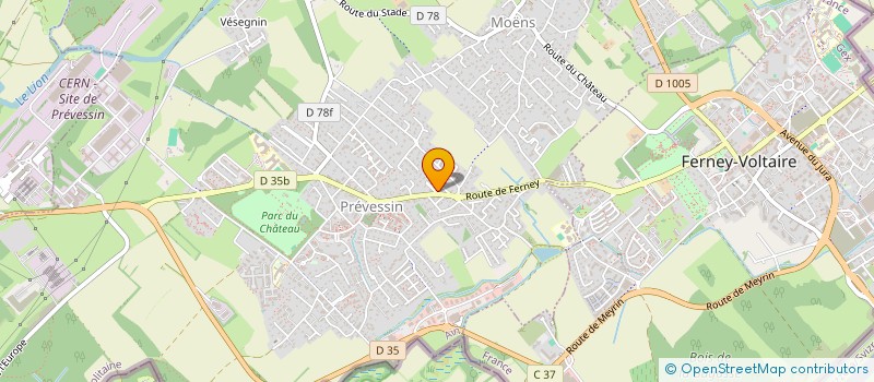 localisation de l'entreprise GARAGE J-C AUTO  PREVESSIN-MOENS