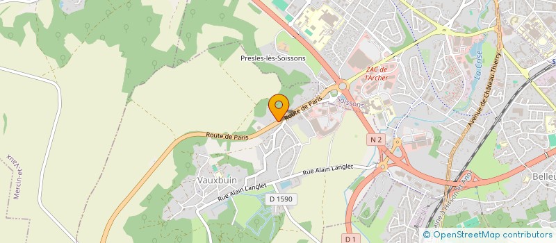 localisation de l'entreprise GARAGE JC AUTO  VAUXBUIN