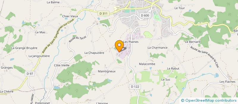 localisation de l'entreprise GARAGE JOANNON  LA CHAPELLE-SUR-COISE