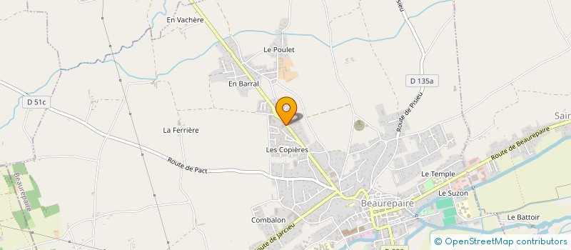 localisation de l'entreprise GARAGE JOURDAN à BEAUREPAIRE