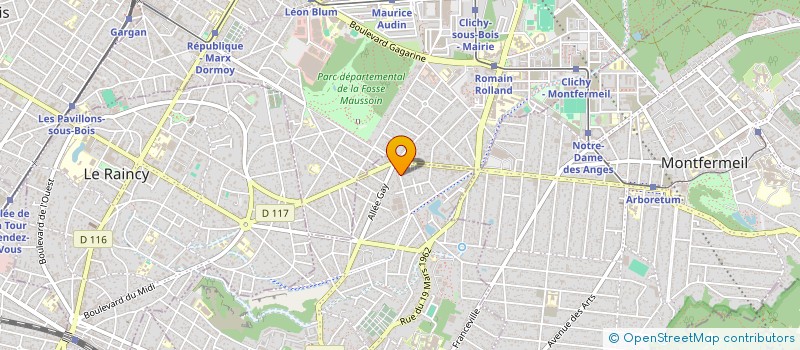localisation de l'entreprise GARAGE KLM à GAGNY