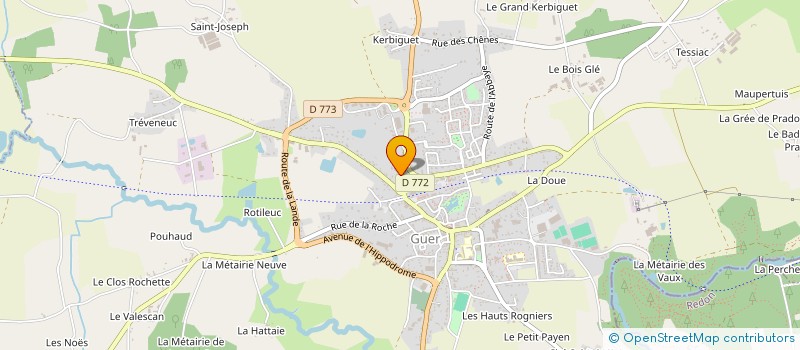 localisation de l'entreprise GARAGE LABBE à GUER