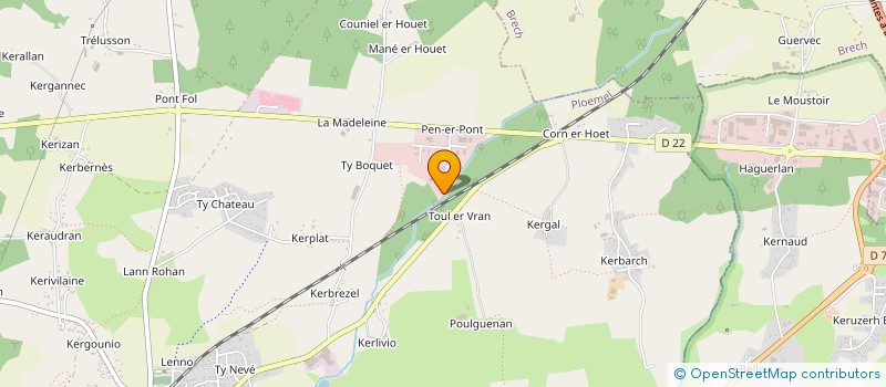 localisation de l'entreprise GARAGE LE BIHAN  PLOEMEL