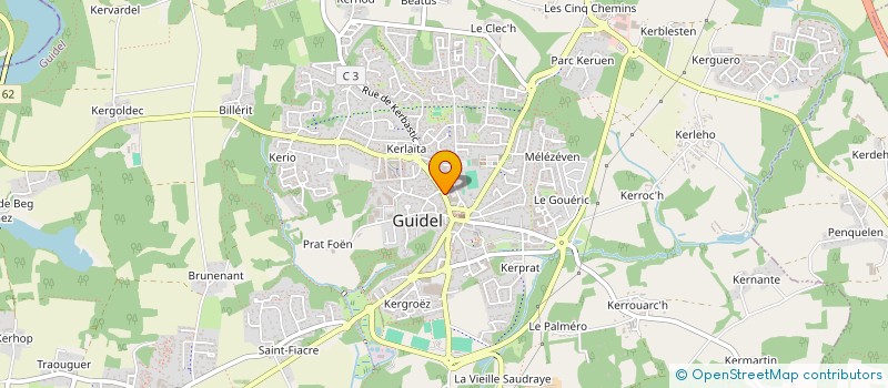 localisation de l'entreprise GARAGE LE MOAL à GUIDEL