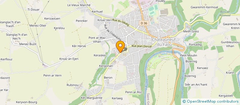 localisation de l'entreprise GARAGE LE MOAL à CHATEAUNEUF-DU-FAOU