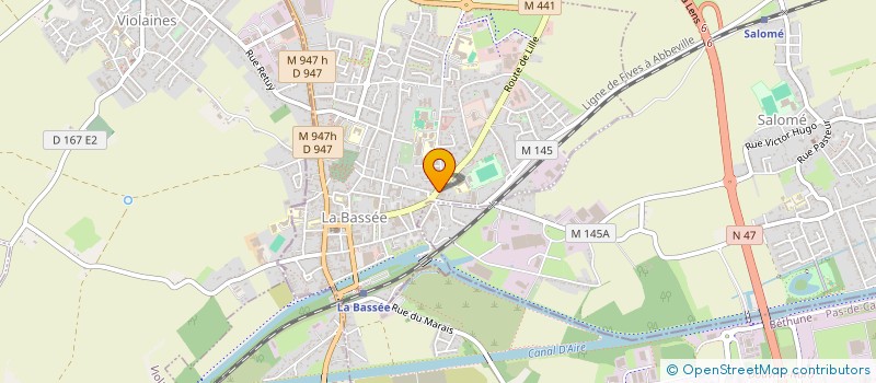 localisation de l'entreprise GARAGE LE TOLIER  LA BASSEE