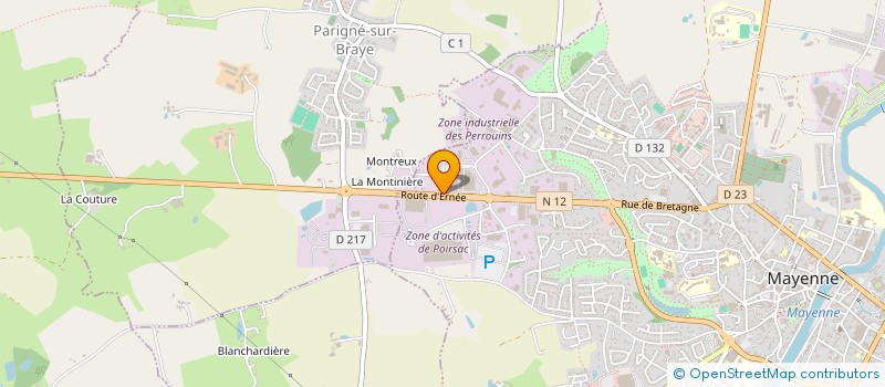 localisation de l'entreprise GARAGE LEBRETON à MAYENNE