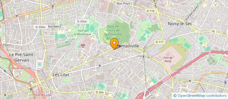 localisation de l'entreprise GARAGE M DE PARIS à ROMAINVILLE