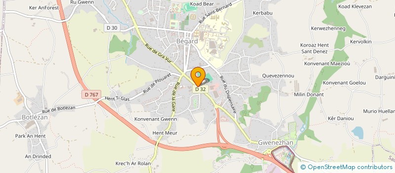 localisation de l'entreprise GARAGE MENIER  BEGARD