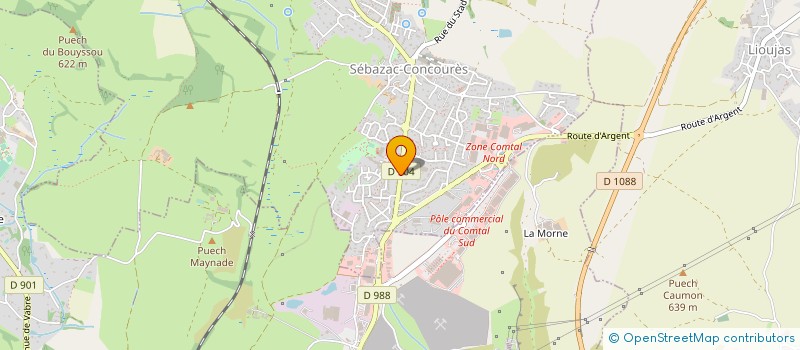 localisation de l'entreprise GARAGE MERCADIER  SEBAZAC-CONCOURES