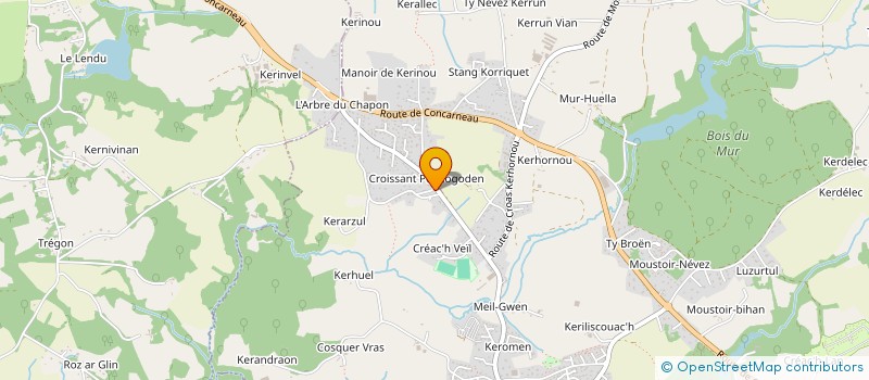 localisation de l'entreprise GARAGE MERRIEN à FOUESNANT