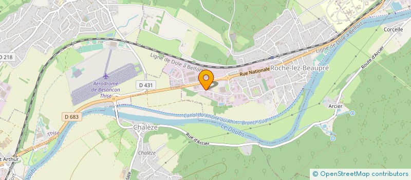 localisation de l'entreprise GARAGE MOREL  ROCHE-LEZ-BEAUPRE