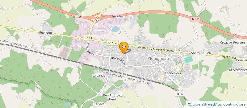 localisation de l'entreprise GARAGE NEGOCE ENGINE à PLOUIGNEAU