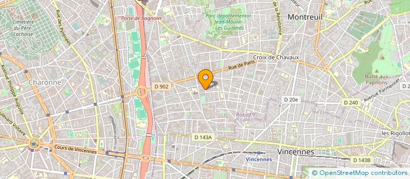 localisation de l'entreprise GARAGE PARIS MONTREUIL à MONTREUIL