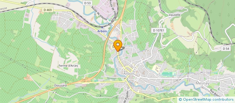 localisation de l'entreprise GARAGE PASTEUR  ARBOIS