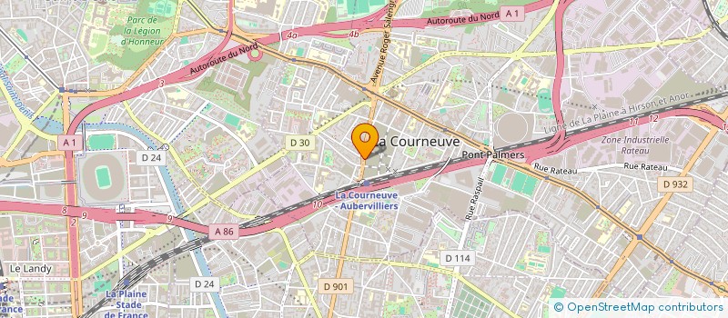 localisation de l'entreprise GARAGE PASTEUR à LA COURNEUVE