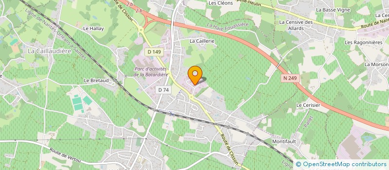 localisation de l'entreprise GARAGE PATRAULT à LA HAIE-FOUASSIERE