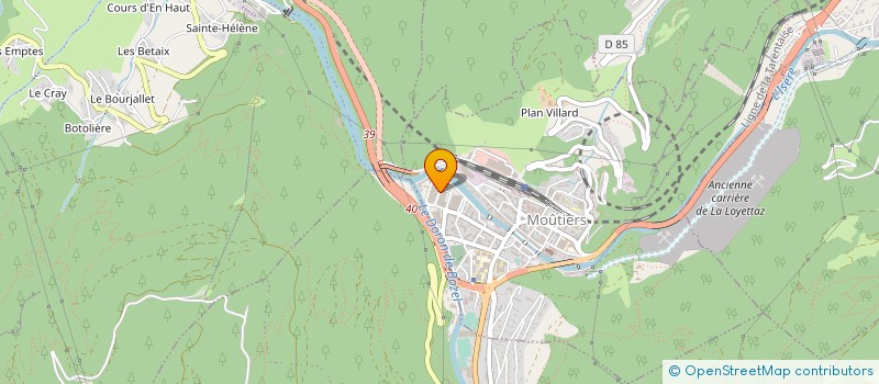 localisation de l'entreprise GARAGE PELLICIER MATERIEL VEHIC INDUST à MOUTIERS