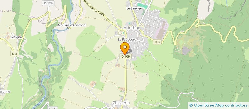 localisation de l'entreprise GARAGE PELLIER  ARINTHOD