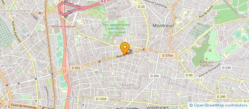localisation de l'entreprise GARAGE PERIPH 'EST à MONTREUIL