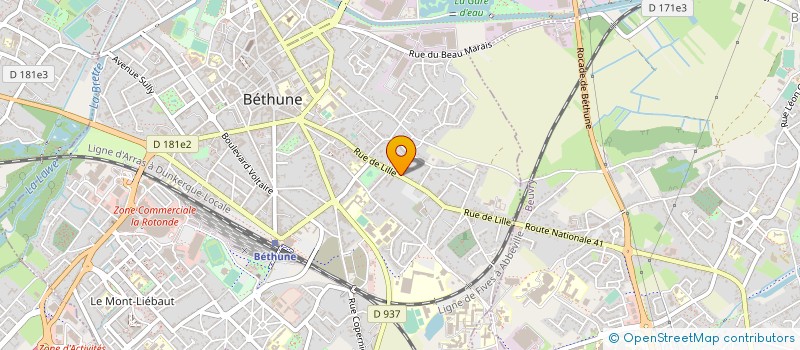 localisation de l'entreprise GARAGE PETER à BETHUNE