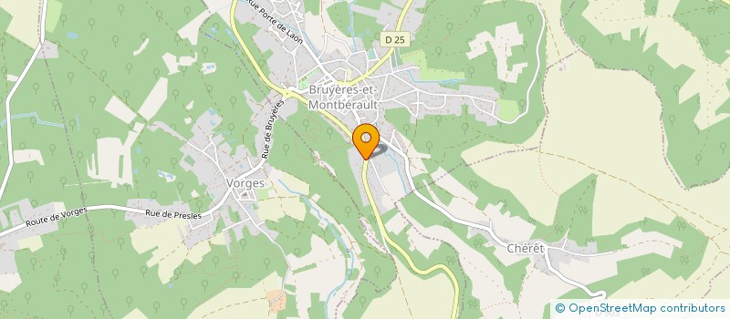 localisation de l'entreprise GARAGE PETETIN à BRUYERES-ET-MONTBERAULT