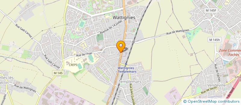 localisation de l'entreprise GARAGE PLANQUE à WATTIGNIES