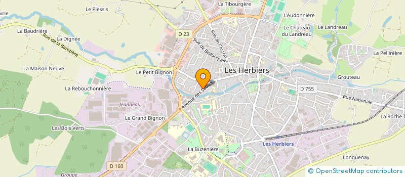 localisation de l'entreprise GARAGE POUPET à LES HERBIERS