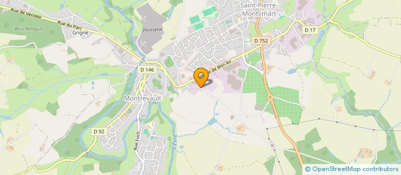 localisation de l'entreprise GARAGE RAIMBAULT à MONTREVAULT-SUR-EVRE