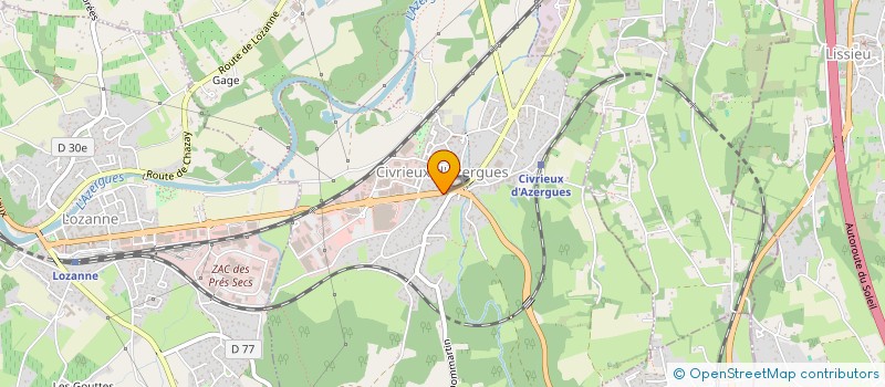 localisation de l'entreprise GARAGE RIVIERE à CIVRIEUX-D'AZERGUES