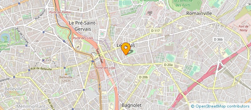 localisation de l'entreprise GARAGE ROMAIN ROLLAND à LES LILAS