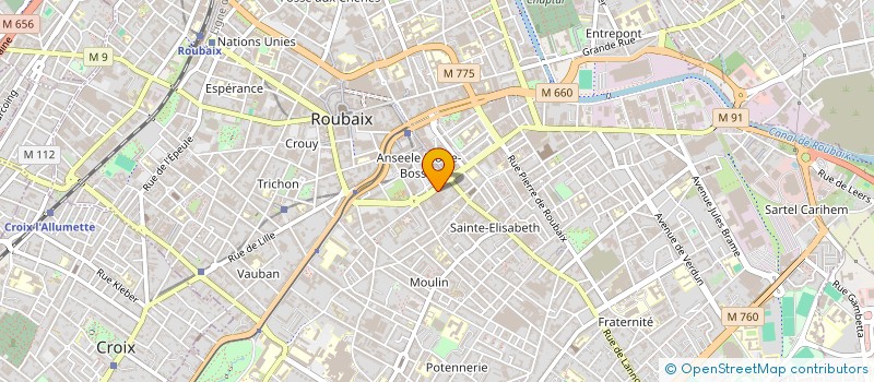 localisation de l'entreprise GARAGE SAINT-JEAN à ROUBAIX
