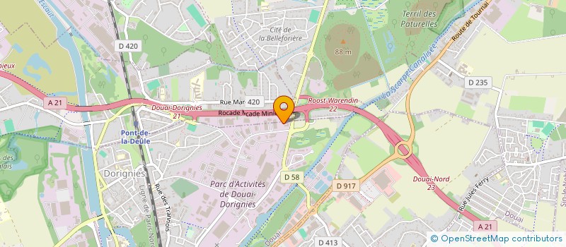 localisation de l'entreprise GARAGE SOLIDAIRE DU DOUAISIS (CLE DE LA MOBILITE). à DOUAI